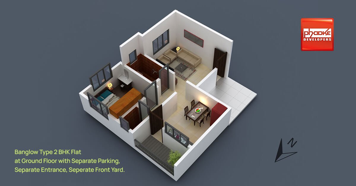 Tathastu 2 BHK Floor Plan